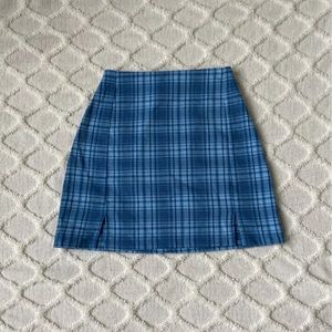 Brandy Melville blue plaid skirt
